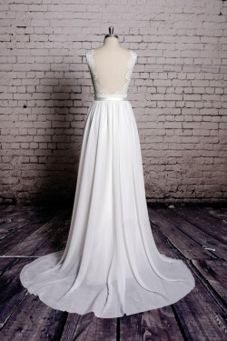 A-line Straps Lace and Chiffon Bridal Wedding Dresses WD010631