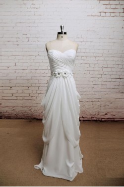 Sheath/Column Sweetheart Chiffon Bridal Wedding Dresses WD010638