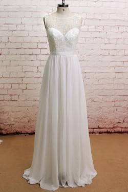 A-line Lace and Chiffon Bridal Wedding Dresses WD010640