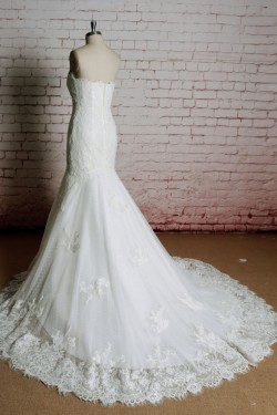 Trumpet/Mermaid Sweetheart Lace Bridal Wedding Dresses WD010641