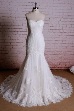 Trumpet/Mermaid Sweetheart Lace Bridal Wedding Dresses WD010641