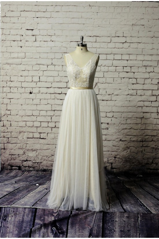 A-line V-neck Lace Bridal Wedding Dresses WD010643 A-line V-neck Lace Bridal Wedding Dresses WD010643