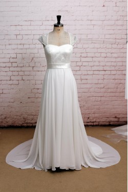 A-line Sweetheart Lace and Chiffon Bridal Wedding Dresses WD010644