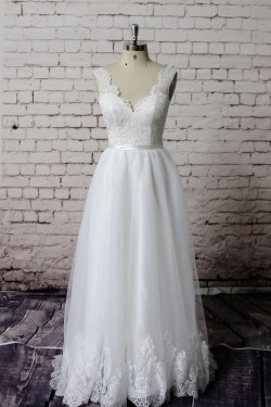 A-line Straps Lace Bridal Wedding Dresses WD010646