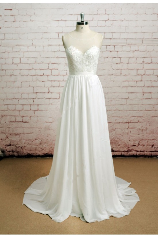 A-line Chiffon and Lace Bridal Wedding Dresses WD010650 A-line Chiffon and Lace Bridal Wedding Dresses WD010650