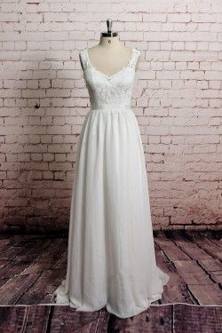 A-line Lace Straps Sleeveless Bridal Wedding Dresses WD010653