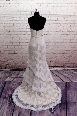 Trumpet/Mermaid Sweetheart Lace Bridal Wedding Dresses WD010655