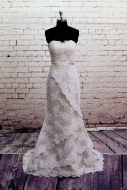 Trumpet/Mermaid Sweetheart Lace Bridal Wedding Dresses WD010655