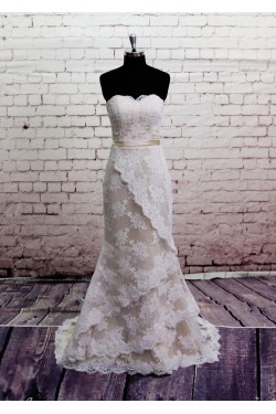 Trumpet/Mermaid Sweetheart Lace Bridal Wedding Dresses WD010655