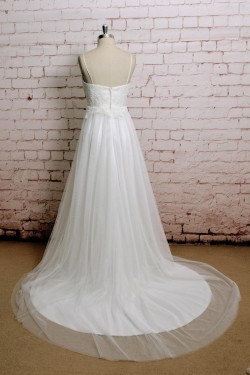 A-line Spaghetti Strap Lace Bridal Wedding Dresses WD010656