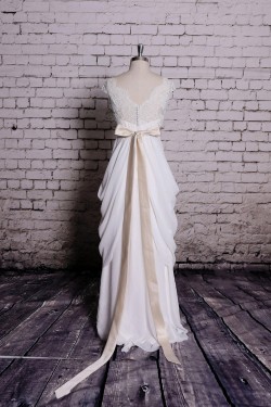 Sheath/Column V-neck Lace Bridal Wedding Dresses WD010657