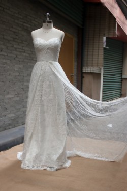 Sheath/Column Sweetheart Lace Bridal Wedding Dresses WD010661