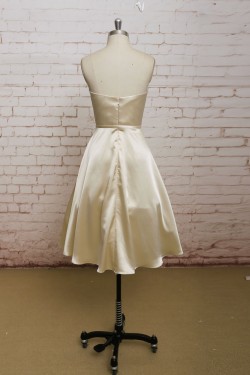 A-line Sweetheart Short Satin Bridal Wedding Dresses WD010663