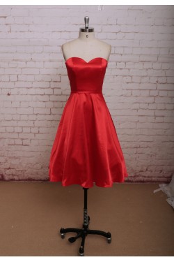 A-line Sweetheart Short Satin Bridal Wedding Dresses WD010664