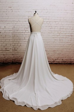 A-line V-neck Bridal Wedding Dresses WD010665