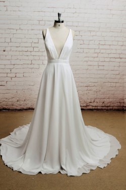 A-line V-neck Bridal Wedding Dresses WD010665