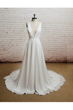 A-line V-neck Bridal Wedding Dresses WD010665