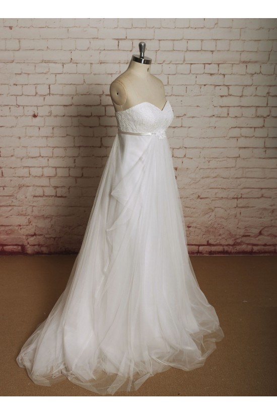 Empire Sweetheart Lace and Tulle Maternity Bridal Wedding Dresses WD010667 Empire Sweetheart Lace and Tulle Maternity Bridal Wedding Dresses WD010667