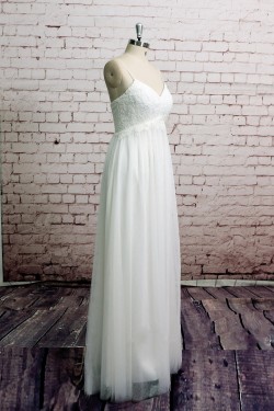 Sheath/Column Spaghetti Strap Bridal Wedding Dresses WD010671