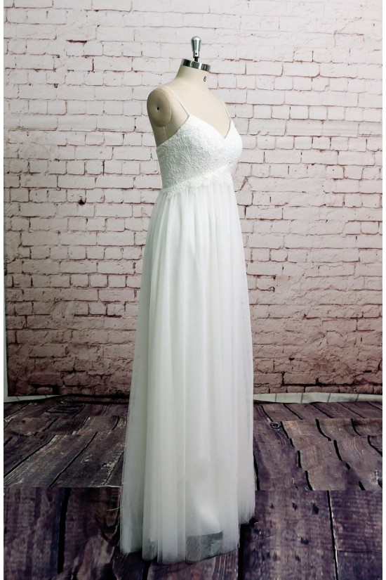 Sheath/Column Spaghetti Strap Bridal Wedding Dresses WD010671