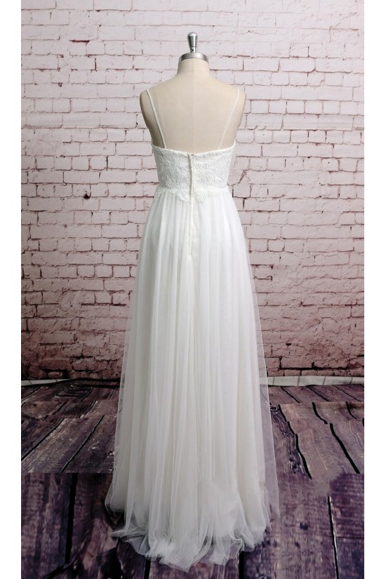 Sheath/Column Spaghetti Strap Bridal Wedding Dresses WD010671