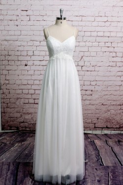 Sheath/Column Spaghetti Strap Bridal Wedding Dresses WD010671