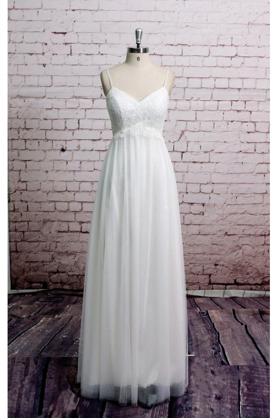 Sheath/Column Spaghetti Strap Bridal Wedding Dresses WD010671