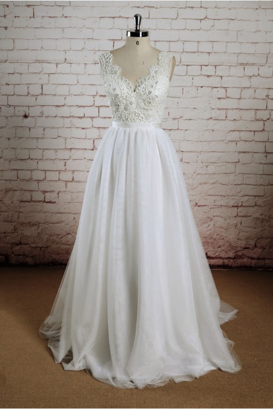 A-line V-neck Lace Bridal Wedding Dresses WD010674 A-line V-neck Lace Bridal Wedding Dresses WD010674