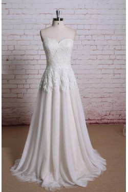 A-line Sweetheart Lace Bridal Wedding Dresses WD010675