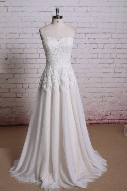 A-line Sweetheart Lace Bridal Wedding Dresses WD010675