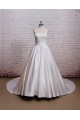 A-line Strapless Lace and Satin Bowknot Bridal Wedding Dresses WD010677