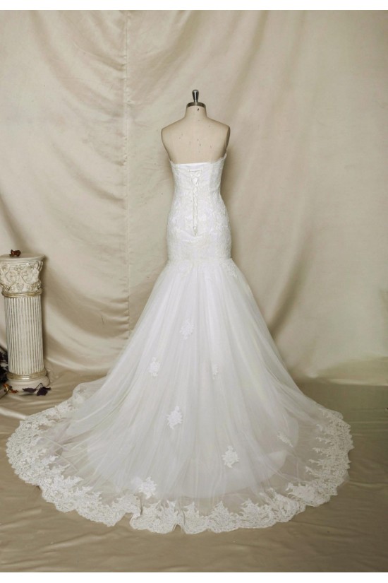 Trumpet/Mermaid Sweetheart Lace Bridal Wedding Dresses WD010679