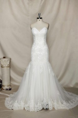 Trumpet/Mermaid Sweetheart Lace Bridal Wedding Dresses WD010679