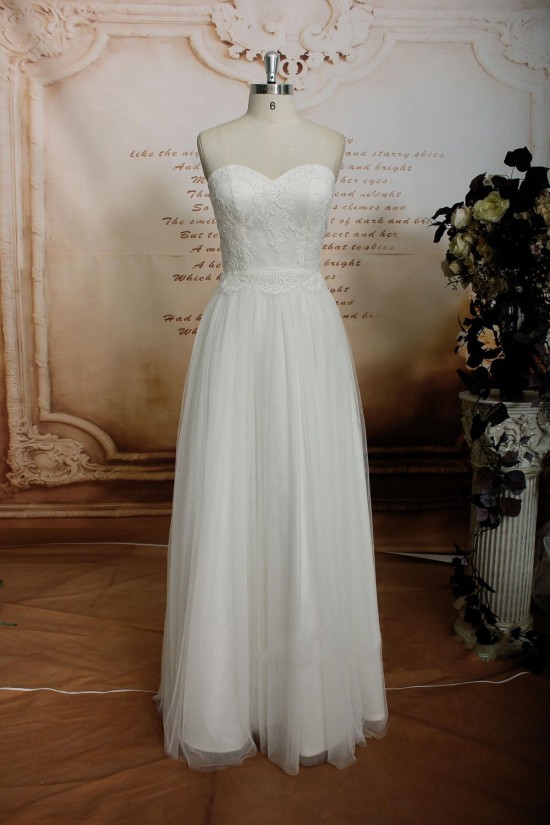 A-line Sweetheart Lace and Tulle Bridal Wedding Dresses WD010682