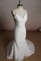 Trumpet/Mermaid Spaghetti Strap Lace Bridal Wedding Dresses WD010684