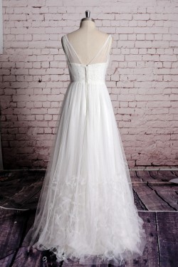 A-line V-neck Bridal Wedding Dresses WD010686