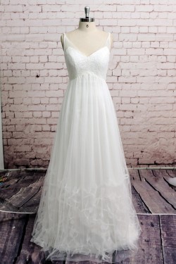 A-line V-neck Bridal Wedding Dresses WD010686