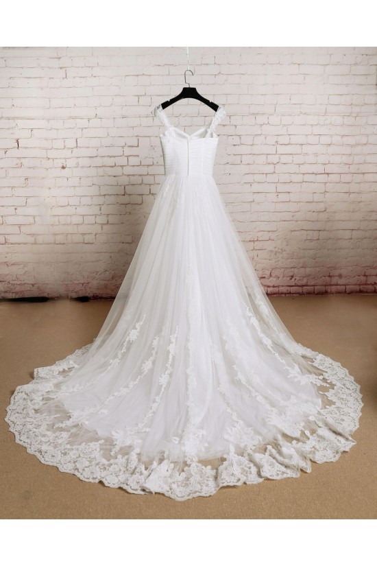 A-line Straps Lace Bridal Wedding Dresses WD010689