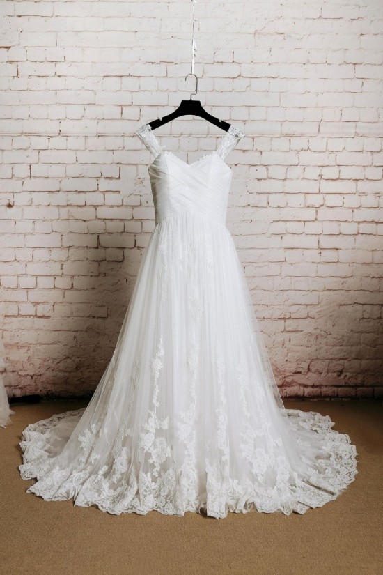 A-line Straps Lace Bridal Wedding Dresses WD010689