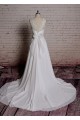A-line V-neck Lace Bowknot Bridal Wedding Dresses WD010690