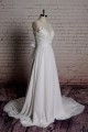 A-line V-neck Lace Bowknot Bridal Wedding Dresses WD010690