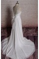 A-line V-neck Lace Bowknot Bridal Wedding Dresses WD010690