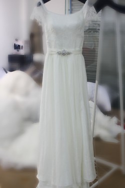 A-line Lace and Chiffon Bridal Wedding Dresses WD010691