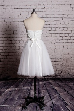 Ball Gown Sweetheart Short Lace and Tulle Bridal Gown Wedding Dress WD010701