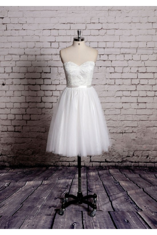 Ball Gown Sweetheart Short Lace and Tulle Bridal Gown Wedding Dress WD010701 Ball Gown Sweetheart Short Lace and Tulle Bridal Gown Wedding Dress WD010701