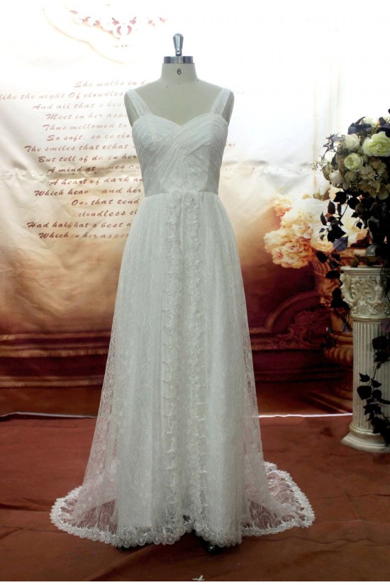 A-line Straps Lace Bridal Gown Wedding Dress WD010703