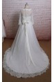 A-line 3/4 Sleeves Lace Bridal Gown Wedding Dress WD010705