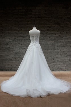 A-line Strapless Lace Bridal Gown Wedding Dress WD010710