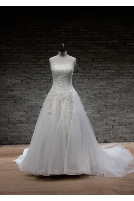 A-line Strapless Lace Bridal Gown Wedding Dress WD010710 A-line Strapless Lace Bridal Gown Wedding Dress WD010710