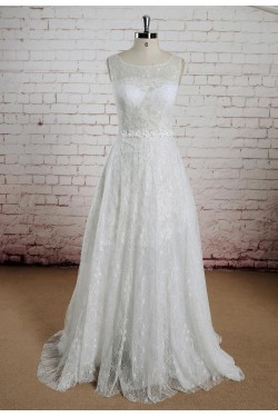 A-line Lace Bridal Gown Wedding Dress WD010712
